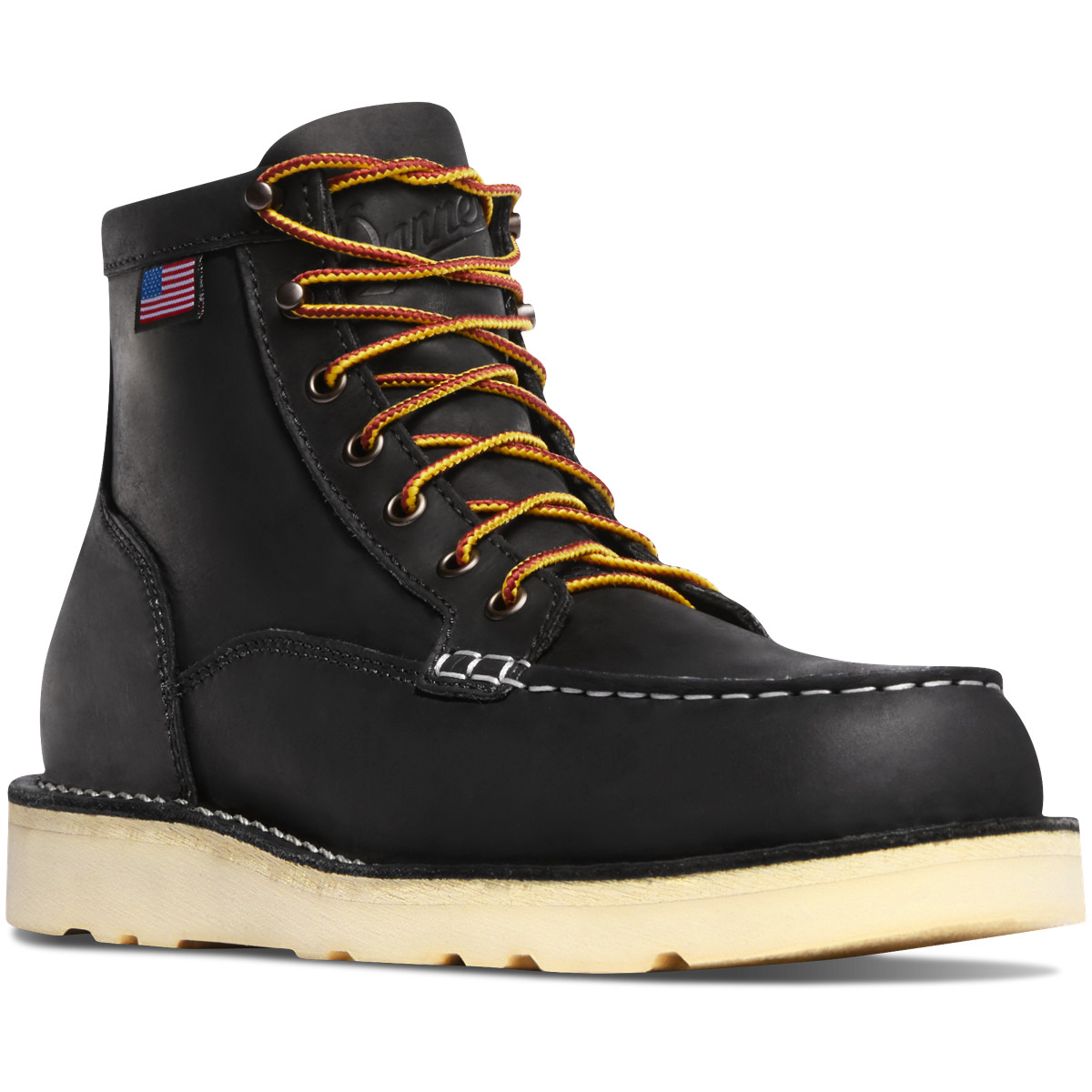 Danner Mens Bull Run Moc Toe 6 Work Boots Black - JXD069281